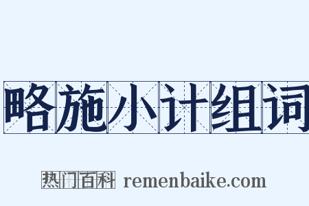 略施小计组词是什么意思的图片